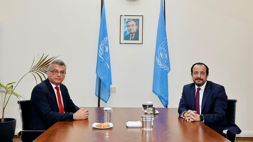 KKTC lideri Erhürman ile Hristodulidis ‘ara bölge’de bir araya geldi