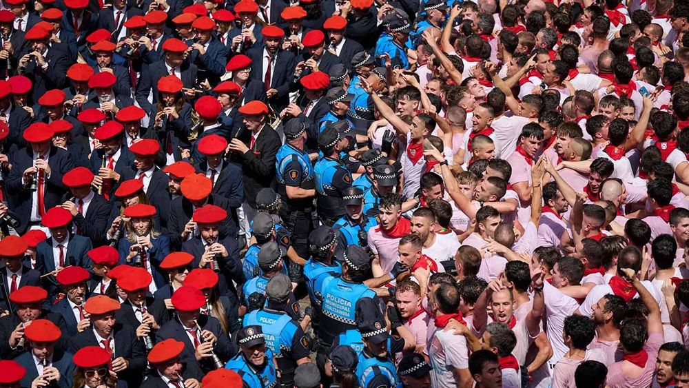 İspanya'daki San Fermin Festivali'nde 1 milyon kişi Filistin için özgürlük istedi