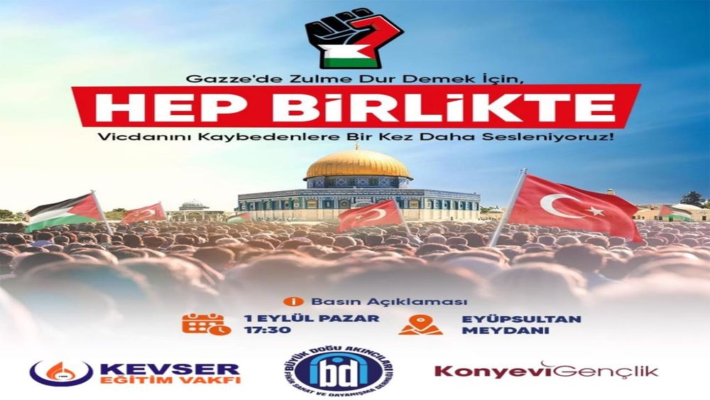 Müslümanlar Terör devleti İsrail'in katliamlarına karşı Eyüp Sultan'da bir araya gelecek