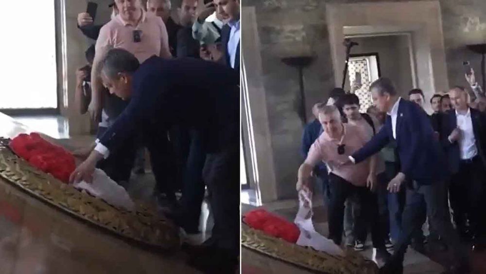 Özel’in Anıtkabir yürüyüşünde paralel CHP'liler görevli subaya saldırdı