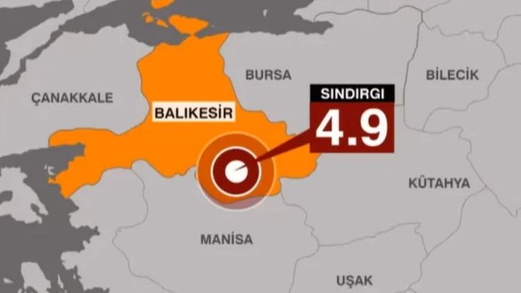 Balıkesir'de 4.9 büyüklüğünde deprem