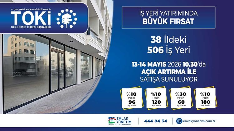 TOKİ’den 38 ilde 506 iş yeri için açık artırma: Başvurular Emlak Yönetim’de