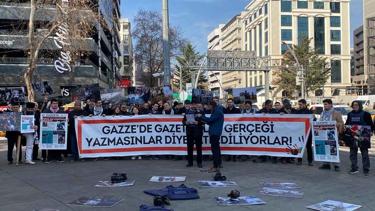 Ankara Filistin Dayanışma Platformu, Filistin'de şehit edilen gazeteciler için buluştu