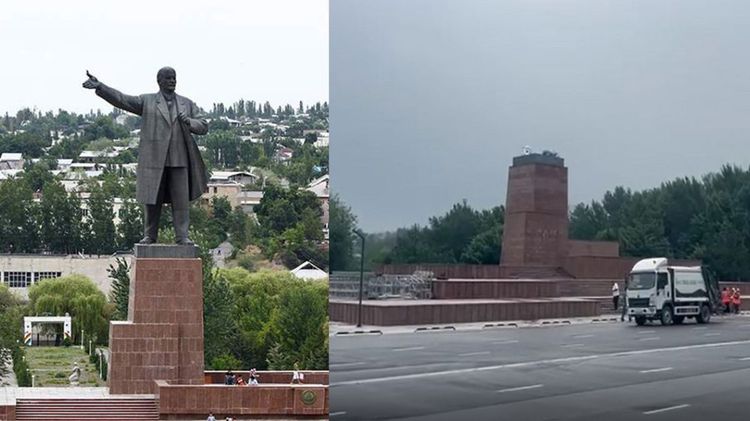 Orta Asya'daki en büyük Lenin heykeli indirildi