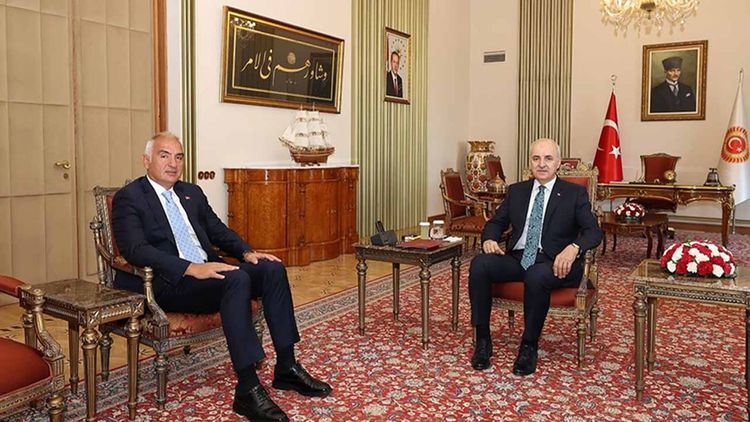 TBMM Başkanı Kurtulmuş, Kültür ve Turizm Bakanı Ersoy'u kabul etti