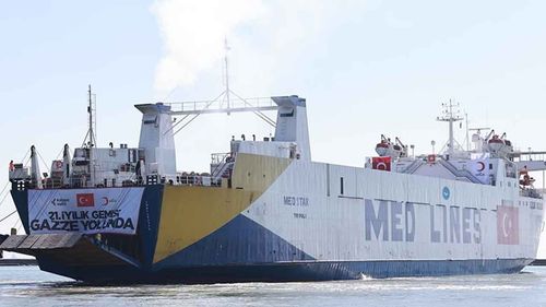 Kızılay’ın 21’inci İyilik Gemisi Gazze için Mersin’den yola çıktı