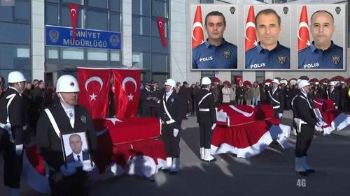 Yalova’da şehit olan 3 polis memuru için dualarla tören tertiplendi