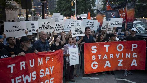 New York’ta Trump Oteli önünde Gazze protestosu