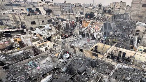 Soykırım devleti İsrail, ateşkes sonrası Gazze'de 1500'den fazla binayı yıktı