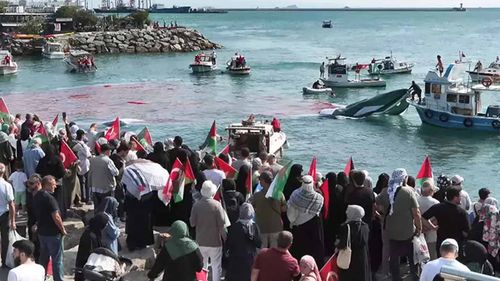 İstanbul Boğazı’nda deniz konvoyuyla Gazze eylemi