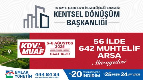 Kentsel Dönüşüm Başkanlığı’ndan arsa satışları