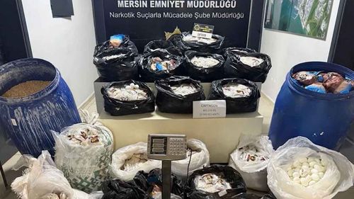 Mersin’de 3 milyon 542 bin uyuşturucu hap ele geçirildi: 8 gözaltı