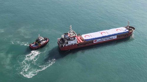 Mersin’den Gazze’ye 19’uncu ‘İyilik Gemisi’ dualar eşliğinde yola çıktı